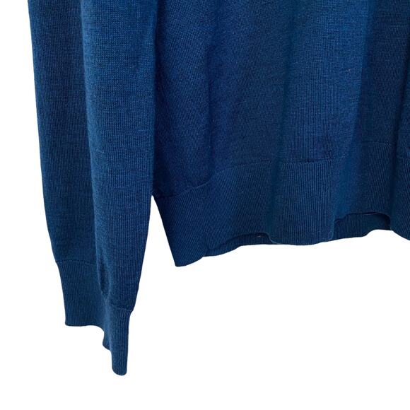 BANANA REPUBLIC L V-Neck Sweater 100% Merino Wool Pullover Academia Lightweight - Picture 4 of 6